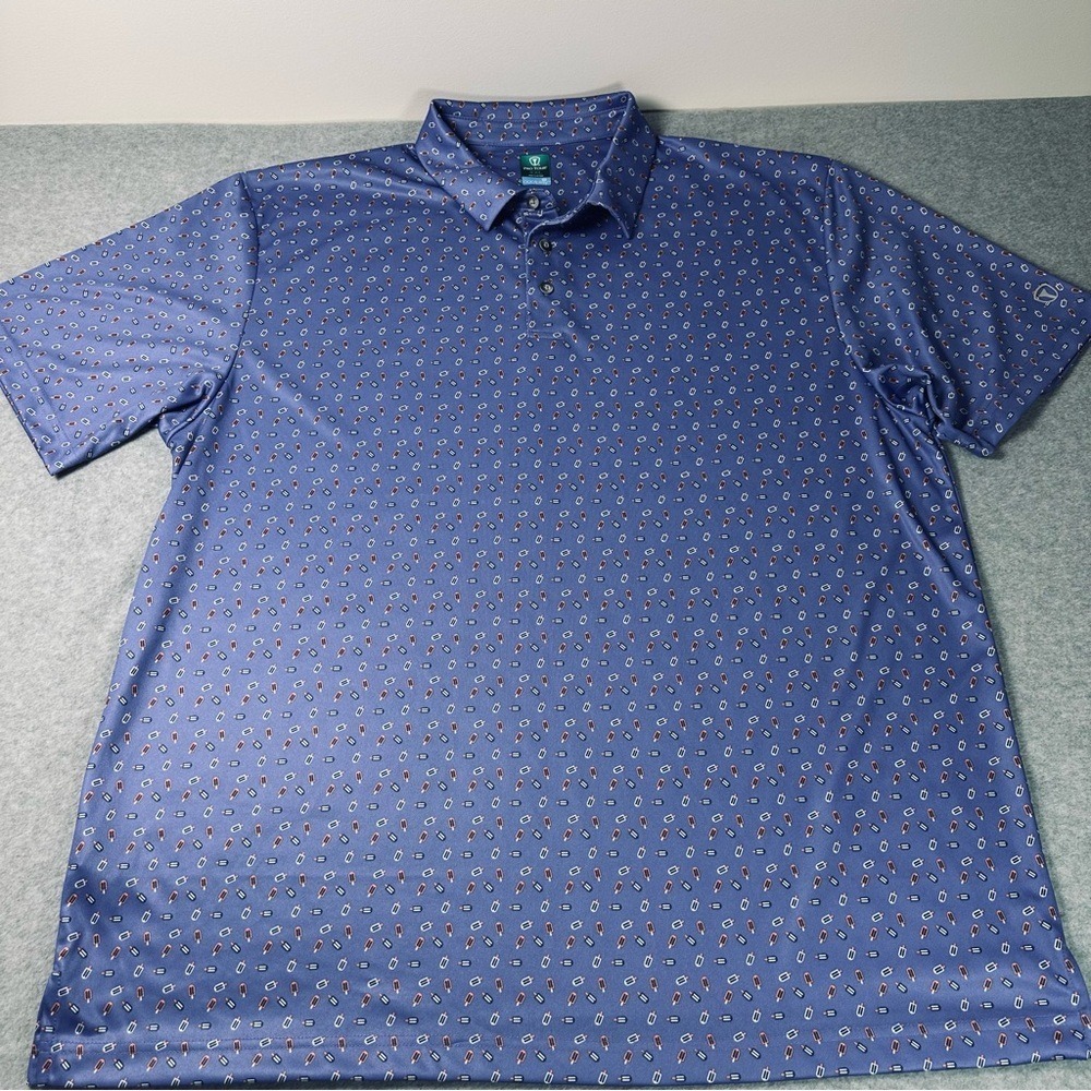 Pro Tour Coolplay Mens XXL Blue Popsicle‎ Print Performance Golf Polo Shirt